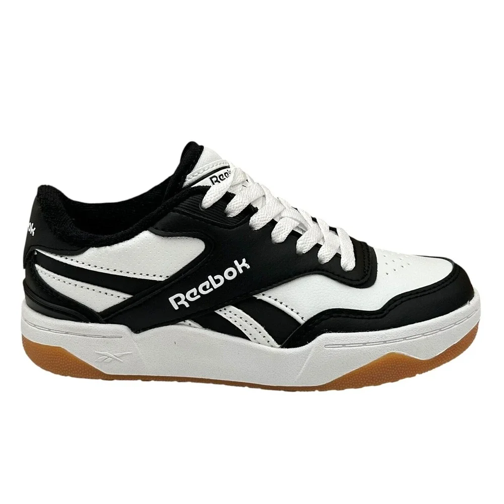 Reebok Court Drift Youth Boys Casual Sneakers Size 1Y Black/White Lace up Shoes‎